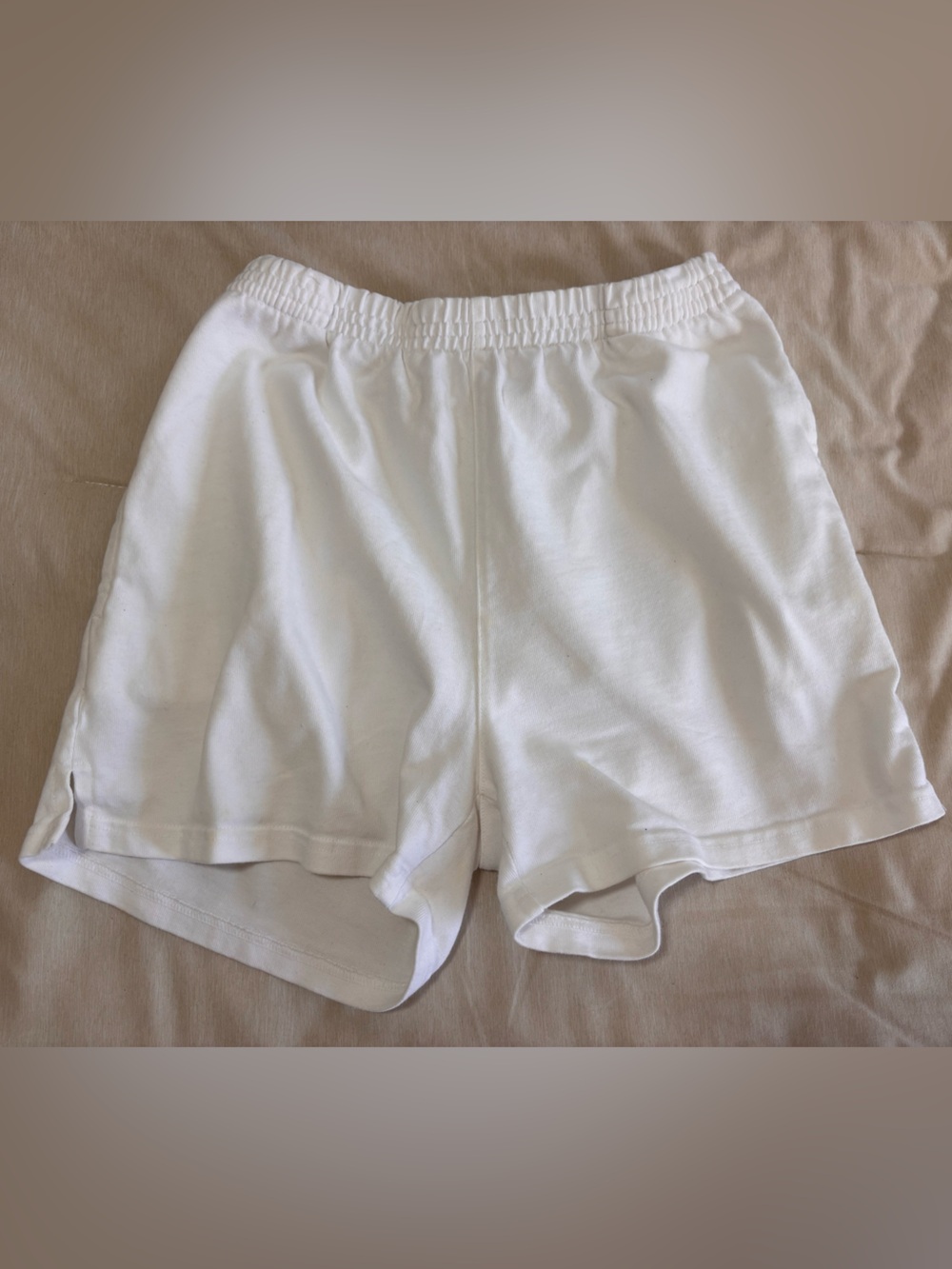 Brandy Melville John Galt White Elastic-Waist Shorts